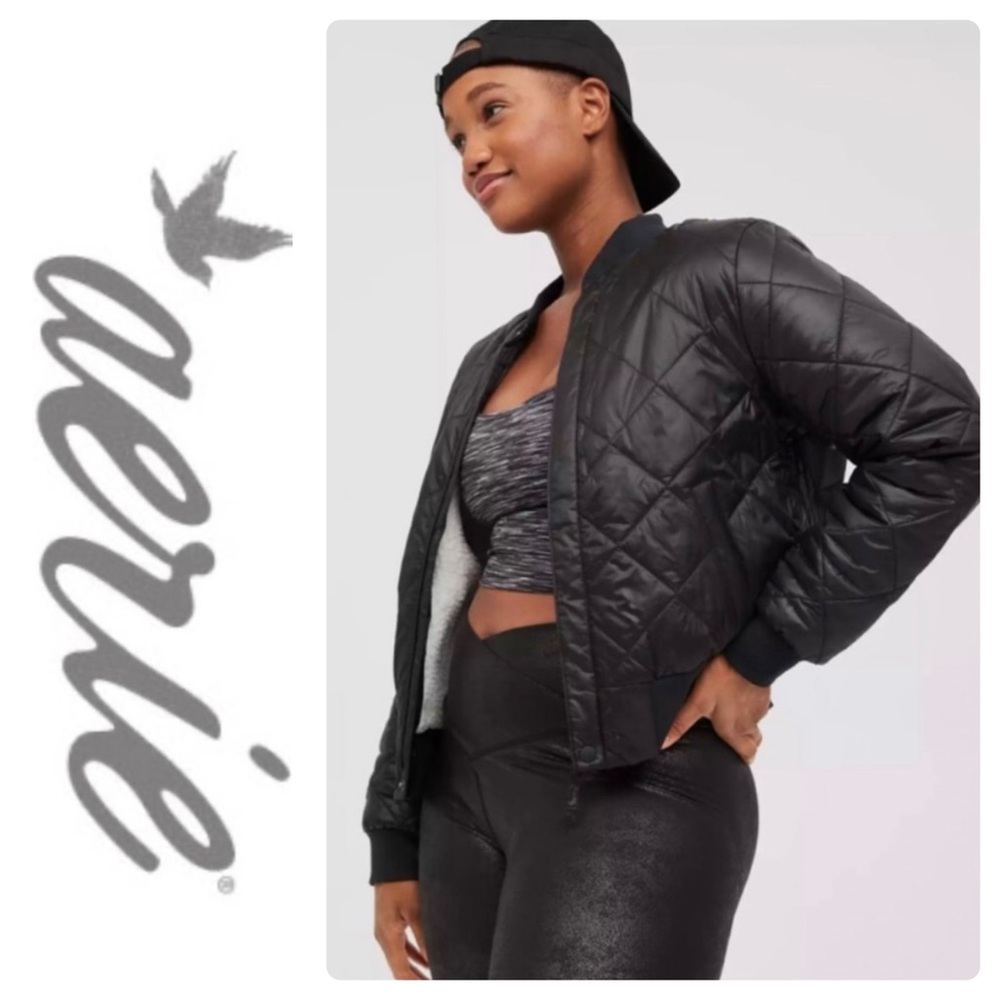 Aerie Quilted Sherpa Bomber Jacket